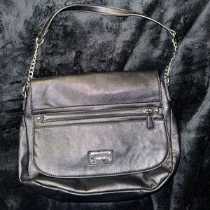 Vintage Nine West Black Leather Shoulder Bag